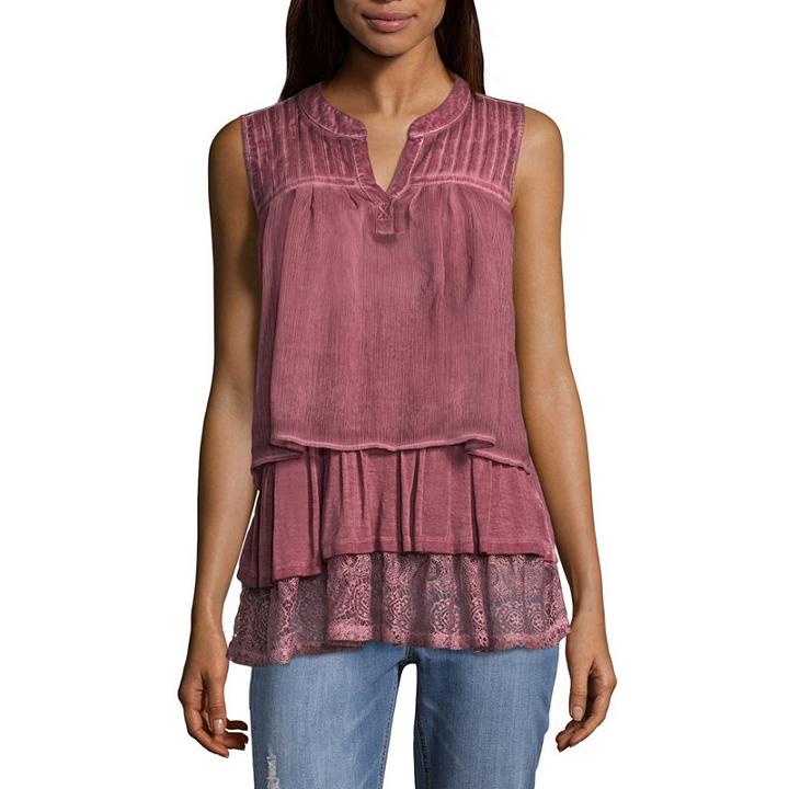 Artesia Sleeveless Scoop Neck Knit Bohemian Blouse