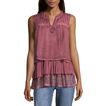 Artesia Sleeveless Scoop Neck Knit Bohemian Blouse