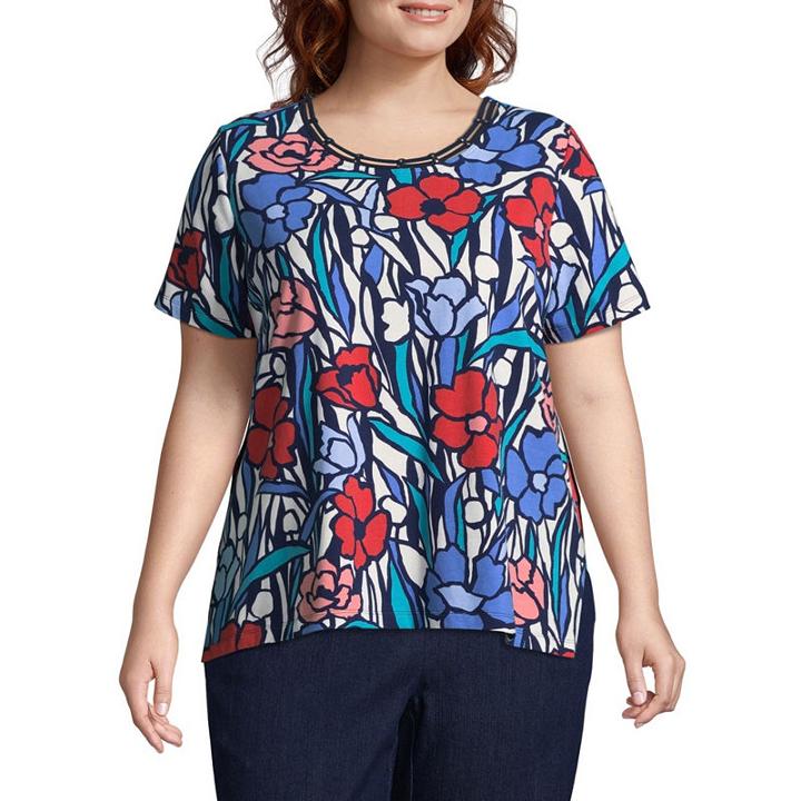 Alfred Dunner Out Of The Blue Stained Glass Tee - Plus