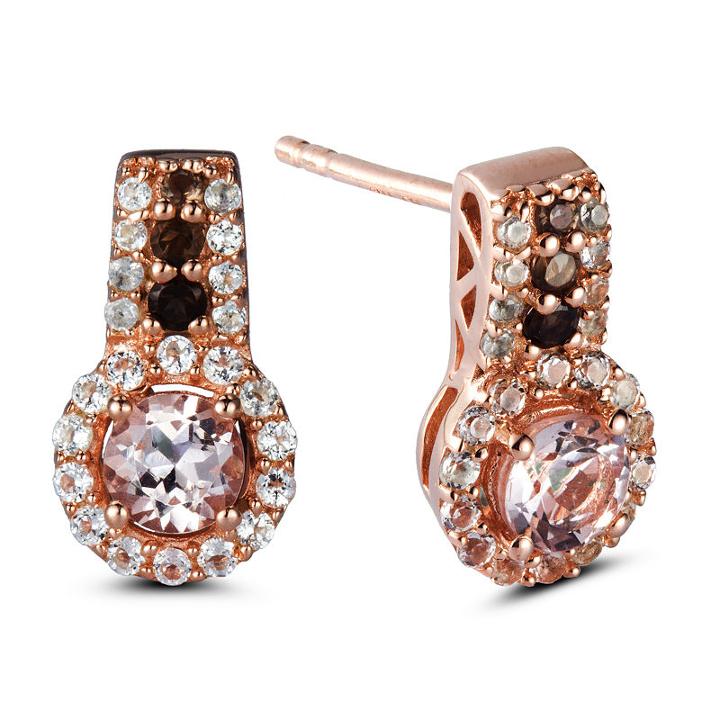 Genuine Pink Morganite Drop Earrings
