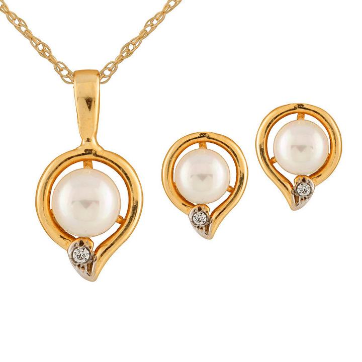Womens 2-pack Diamond Accent 14k Gold Jewelry Set