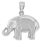 Sterling Silver Polished Elephant Charm Pendant