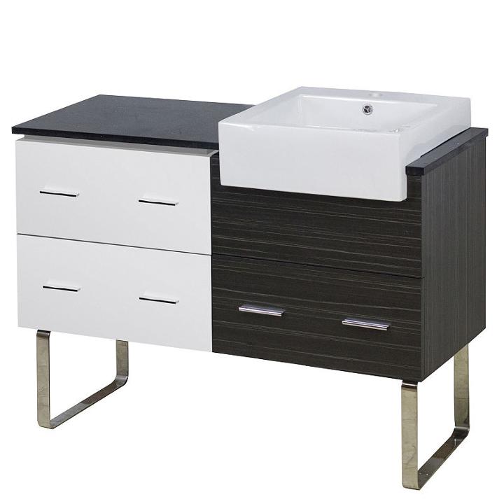 46-in. W 18-in. D Modern Plywood-melamine Vanity Base Set Only In White-dawn Grey