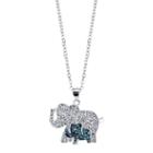 Sparkle Allure Womens Multi Color Crystal Silver Over Brass Pendant Necklace