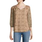 St. John's Bay 3/4 Sleeve Peasant Top