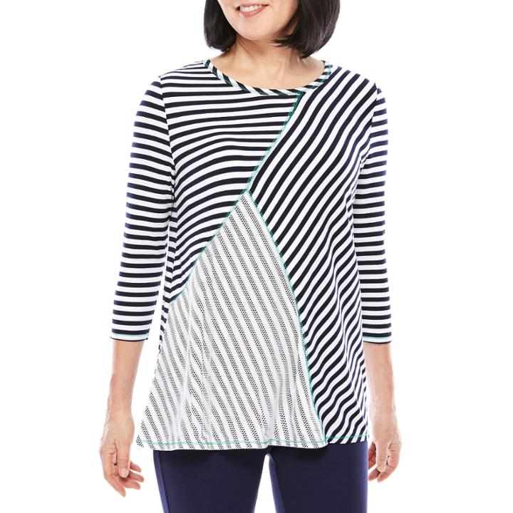 Sag Harbor 3/4 Sleeve Crew Neck T-shirt