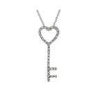 1/10 Ct. T.w. Diamond 10k White Gold Key Pendant Necklace