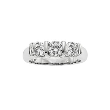 1 1/2 Ct. T.w. Diamond 14k White Gold 3-stone Ring