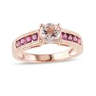Genuine Morganite And Pink Tourmaline 14k Rose Gold Over Sterling Silver Ring