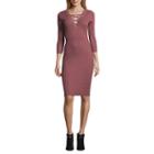 Almost Famous 3/4 Sleeve Bodycon Dress-juniors