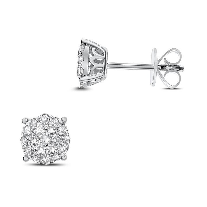 1/2 Ct. T.w. White Diamond 14k White Gold 7.1mm Stud Earrings