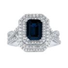 Modern Bride Gemstone Womens 3/8 Ct. T.w. Emerald Blue Sapphire 10k Gold Engagement Ring