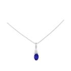 Genuine Blue Sapphire And Diamond-accent 14k White Gold Pendant Necklace