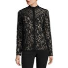 Worthington Long Sleeve Mock Neck Woven Blouse-talls