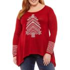 Unity World Wear 3/4 Sleeve Christmas Tree Top-plus