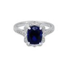 Lab-created Blue Sapphire Sterling Silver Ring