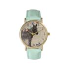 Olivia Pratt Womens Zebra And Birds Mint Leather Watch 20399mint