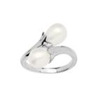 Cultured Freshwater Pearl Sterling Silver Bypass Ring