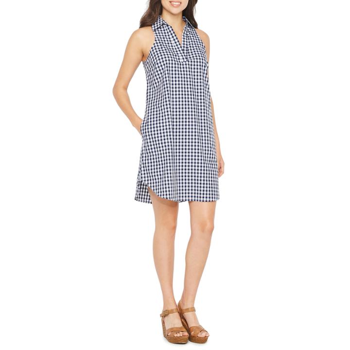 Spense Sleeveless Gingham A-line Dress