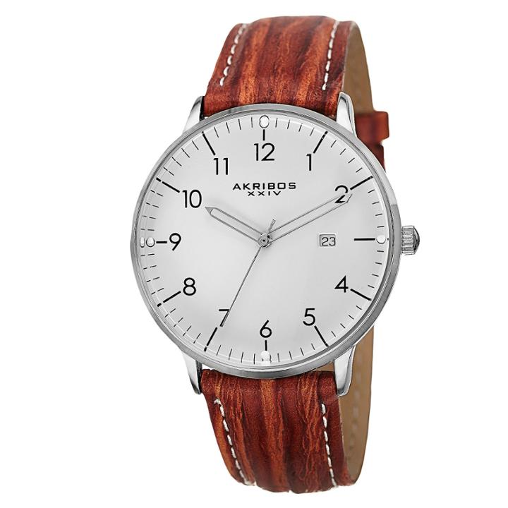 Akribos Xxiv Unisex Brown Strap Watch-a-715br