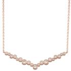 Womens Lab Created White Sapphire 14k Rose Gold Over Silver Pendant Necklace