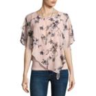 Alyx Short Sleeve Round Neck Knit Floral Blouse