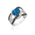 Levian Corp Le Vian Womens 5/8 Ct. T.w. Blue Topaz 14k Gold Cocktail Ring