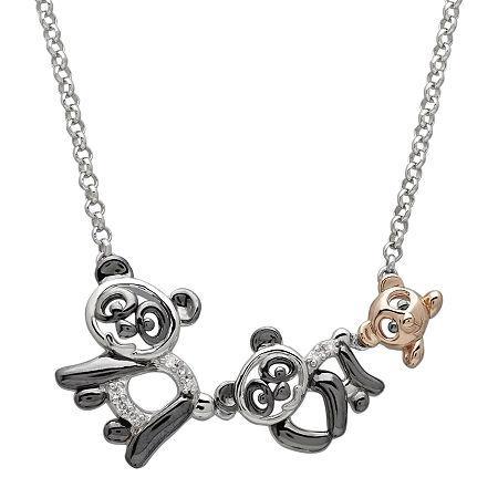 Diamond-accent Two-tone Panda Pendant Necklace