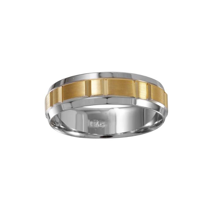 Mens 6mm 10k Two-tone Gold Wedding Band