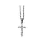Mens Stainless Steel Antiqued Crucifix Pendant