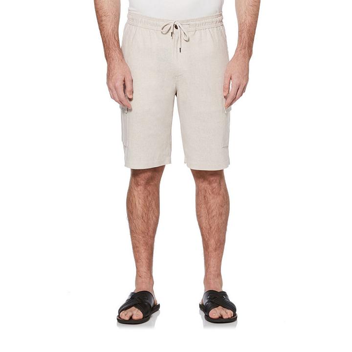 Cubavera Woven Drawstring Linen Cargo Shorts