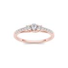 1/3 Ct. T.w. Diamond 10k Rose Gold 3-stone Engagement Ring