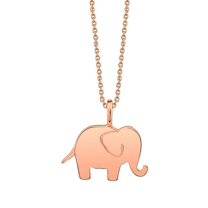 Footnotes Rose Gold Elephant Womens Sterling Silver Pendant Necklace