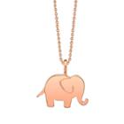 Footnotes Rose Gold Elephant Womens Sterling Silver Pendant Necklace