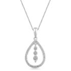 Womens 1/4 Ct. T.w. Genuine White Diamond 10k Gold Pendant Necklace