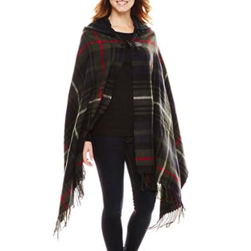 Manhattan Hat Company Plaid Cape With Hood