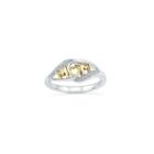 Womens Diamond Accent Genuine White Diamond Gold Over Silver Cocktail Ring