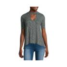 Almost Famous Elbow-sleeve Ribbed Mockneck Swing Tee - Juniors