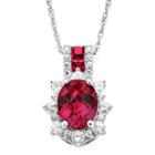 Lab-created Ruby And White Sapphire Sterling Silver Starburst Pendant Necklace