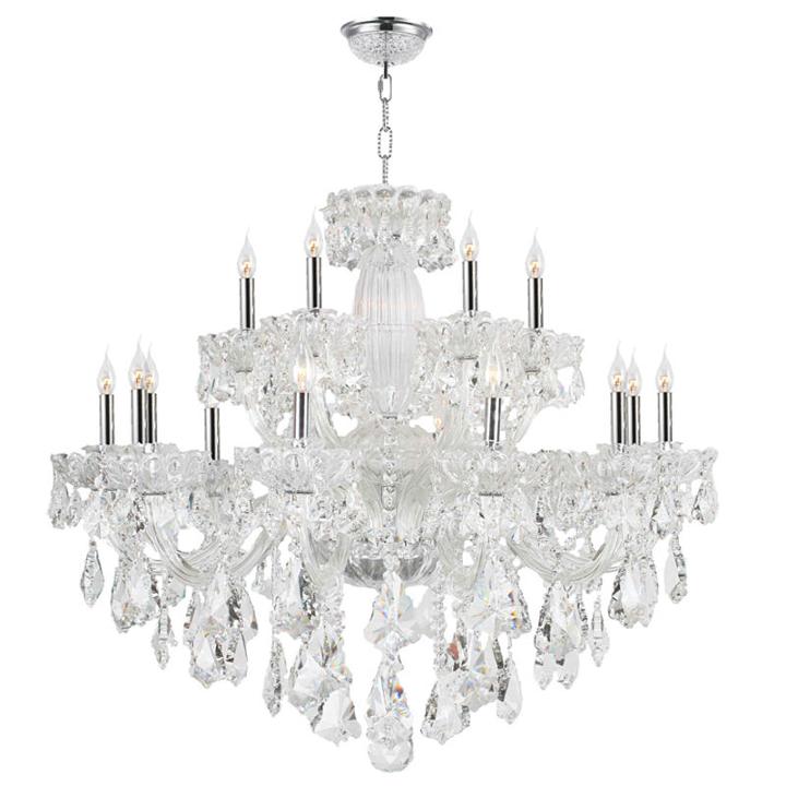 Olde World Collection 18 Light 2-tier Chrome Finish Crystal Chandelier
