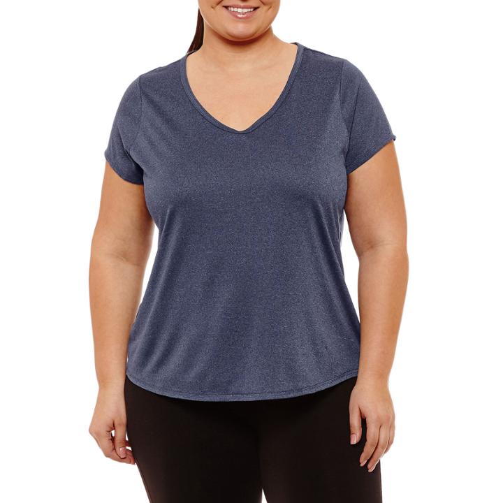Xersion Short Sleeve High Low Tee-womens Plus