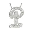 1/7 Ct. T.w. Diamond Sterling Silver Initial P Pendant Necklace