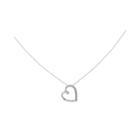 14k White Gold Diamond Accent Heart Chain Slide Pendant