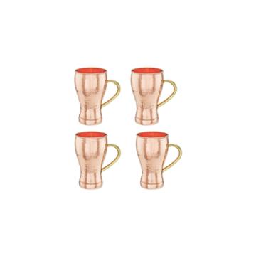 Old Dutch 14 Oz Hammered Solid Copper Soda Fountain Style Moscow Mule Mugsset Of 4