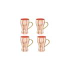 Old Dutch 14 Oz Hammered Solid Copper Soda Fountain Style Moscow Mule Mugsset Of 4