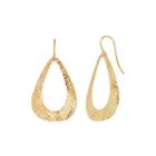 14k Yellow Gold Diamond-cut Drop Earrings