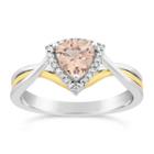 Womens 1/10 Ct. T.w. Genuine Morganite Pink 10k Gold Crossover Ring