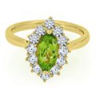 Womens Genuine Peridot Green 14k Gold Over Silver Cocktail Ring