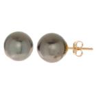 Black Pearl 9.5mm Stud Earrings