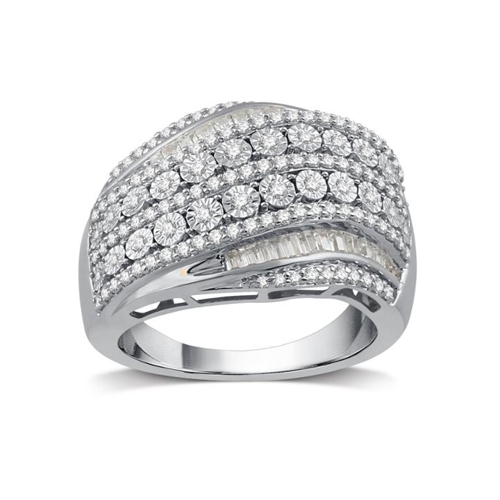 1 Ct. T.w. White Diamond Sterling Silver Ring